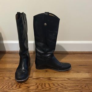 Black Melissa Button Frye Boots